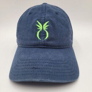 Harding Lane Blue Hat Cap Strapback Neon Green Pineapple Embroidery‎ Mens